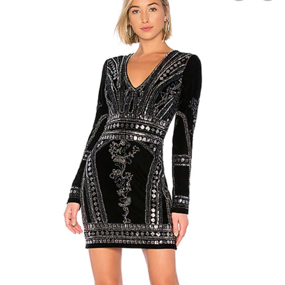 NWT Revolve Stretch Velvet Embellished Dress